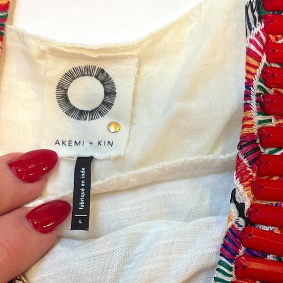 Anthropologie Akemi + Kin Siargao beaded embroidered layered sleeveless tank top - Picture 6 of 13